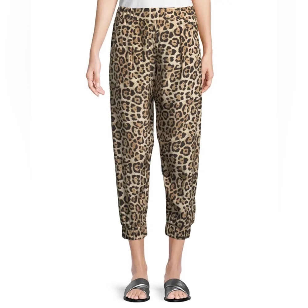 ATM Silk Leopard Print Joggers / Pants Like New
